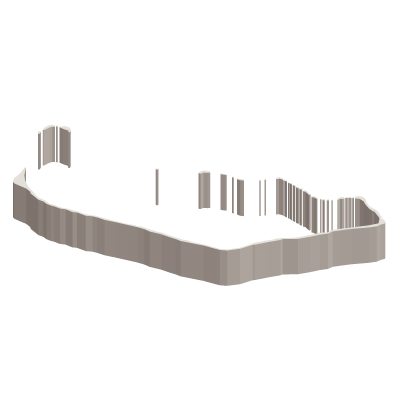 マーシャル諸島共和国無料フリーイラスト｜無地・立体(白)